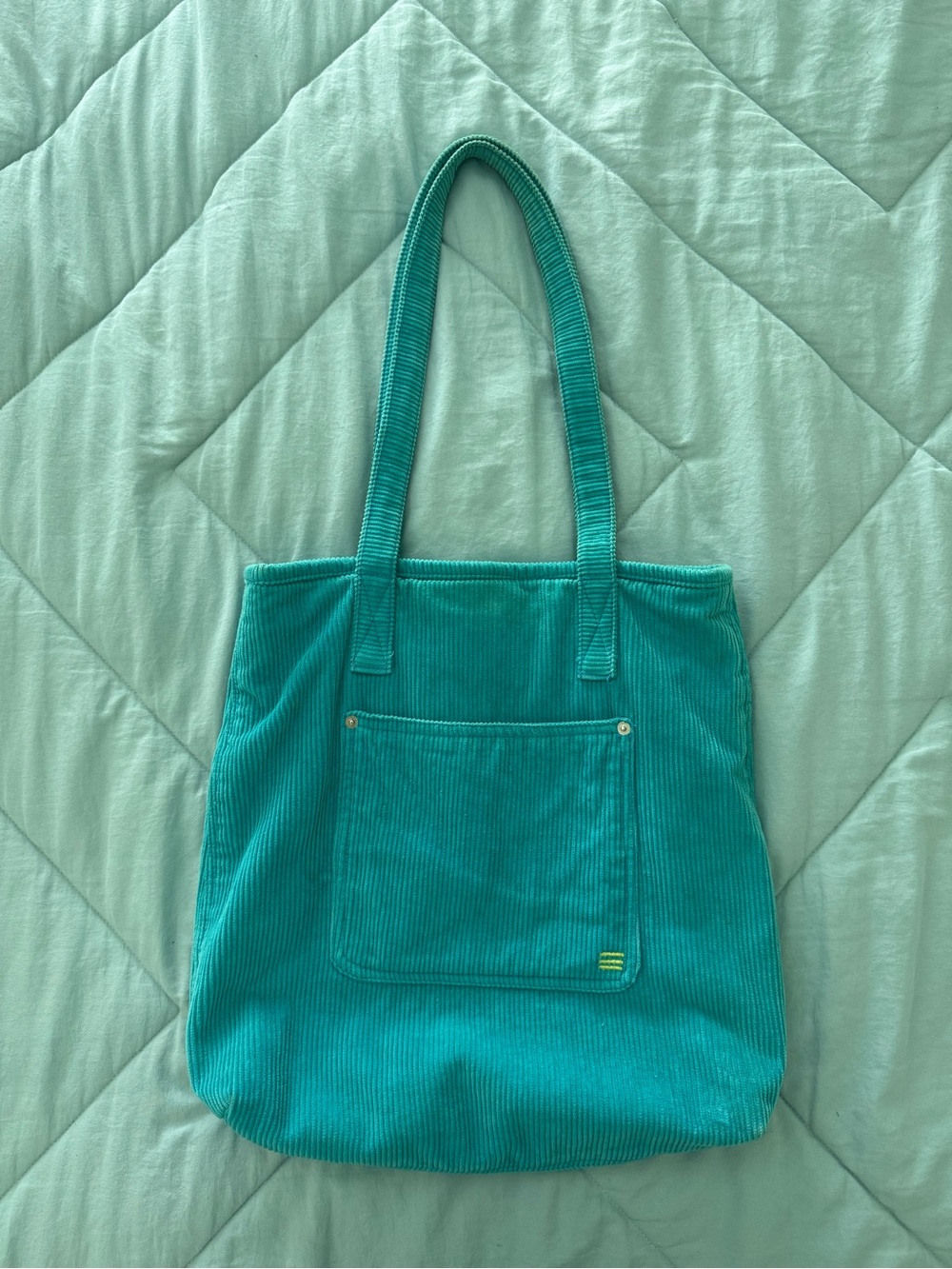 Urban Outfitters Teal Corduroy Tote Bag